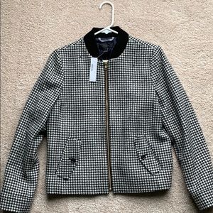 NWT JCrew black and off white houndstooth jacket
